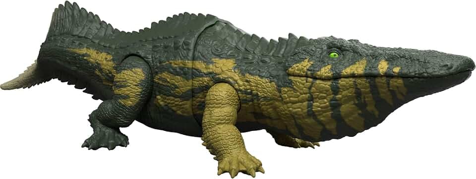 Mattel Jurassic World Wild Roar Stomatosuchus Dinosaur Figure, L&S