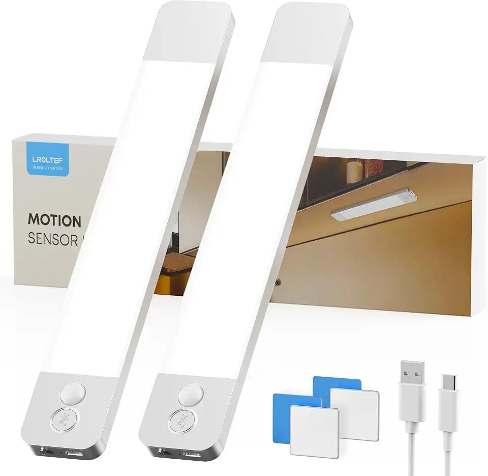 LROLTEF Schrankbeleuchtung Led Lampe mit Bewegungsmelder 20cm 4000K