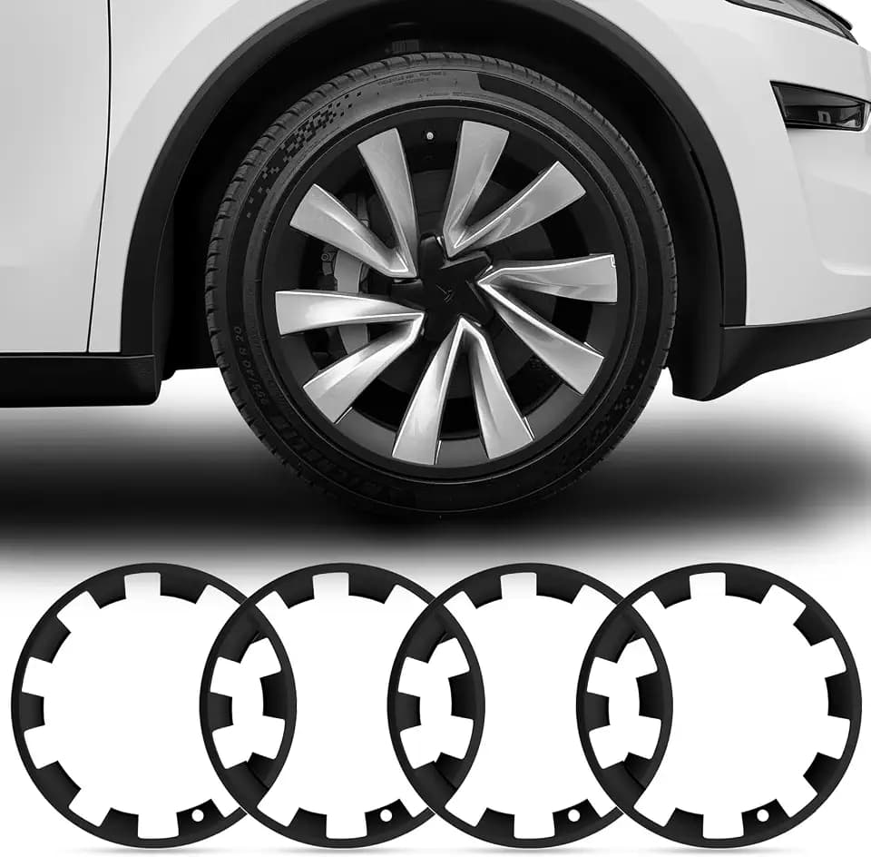 Wheel Rim Protector for Tesla Model Y Juniper 20” Helix Wheels, 4PCS ABS Anti-Curb Scratch Guard, Matte Black Rim Edge Trim, No-Drill Snap-On Installation, for Model Y 2026 Accessories