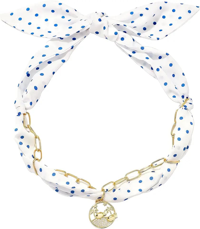 Scarf Necklace for Women Bandana Necklace with Charm