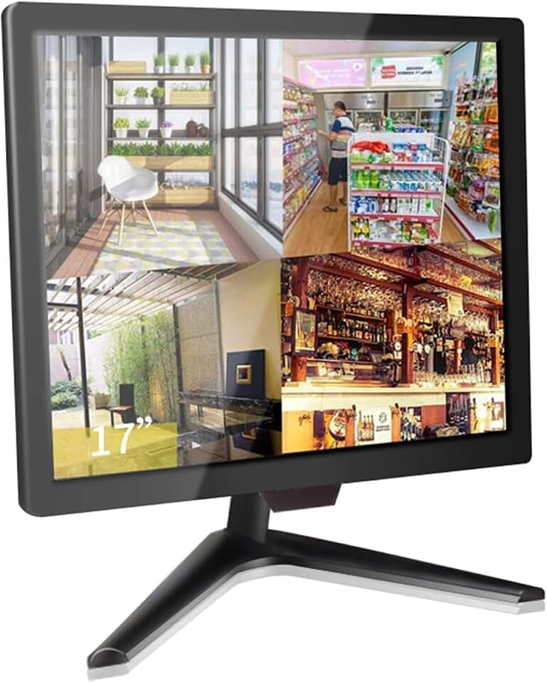 Cocar 17 Zoll CCTV-Monitor, Sicherheitsmonitor, LCD-Display für Heimsicherheitssysteme, Überwachungskameras, STB PC, 1280 x 1024, Vesa, Wandmontage, integrierter Lautsprecher, BNC/VGA/HDMI/Audio