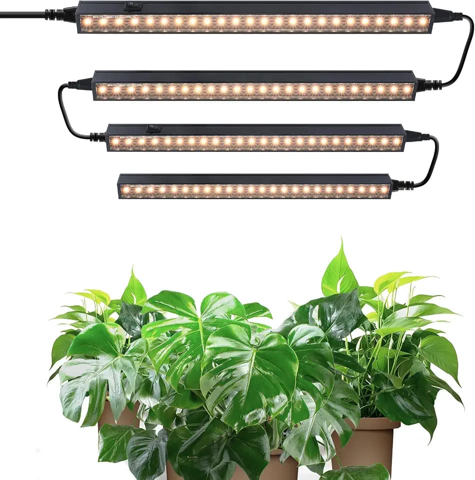 Barrina T5 Grow Lampe, Gelb, 29cm, Vollspektrum 20W(4 x 5W) Magnetische 4er