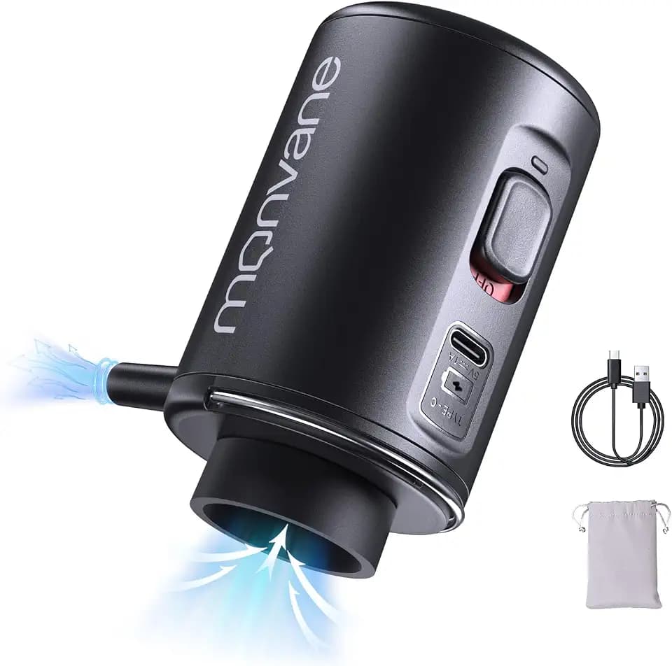 MONVANE Elektrische Luftpumpe für Vakuumbeutel, Vakuumpumpe für komprimierte Beutel, Tragbare Luftpumpe für Vakuumbeutel, Ideal für Reisen
