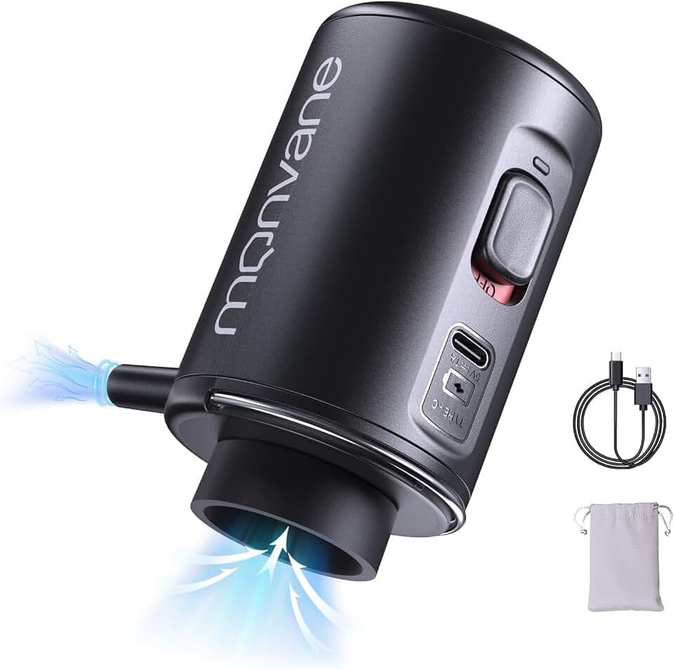 Elektrische Luftpumpe für Vakuumbeutel, MONVANE Vakuumpumpe für komprimierte Beutel, Tragbare Luftpumpe für Vakuumbeutel, Ideal für Reisen