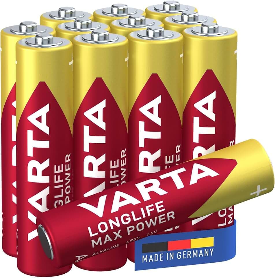 VARTA Batterien AAA, 12 Stück (8+4), Longlife Max Power, Alkaline, 1,5 V