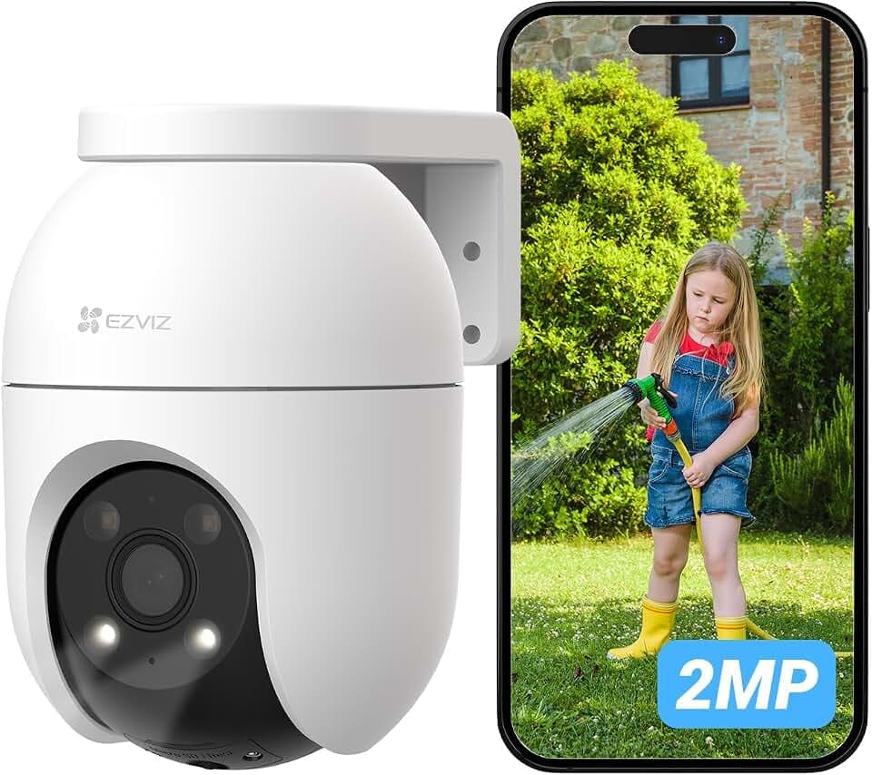 EZVIZ 2MP WLAN Überwachungskamera aussen, Pan&Tilt Kamera mit 2-Wege-Audio, Personenerkennung, automatischer Verfolgung und aktiver Verteidigung, C8c