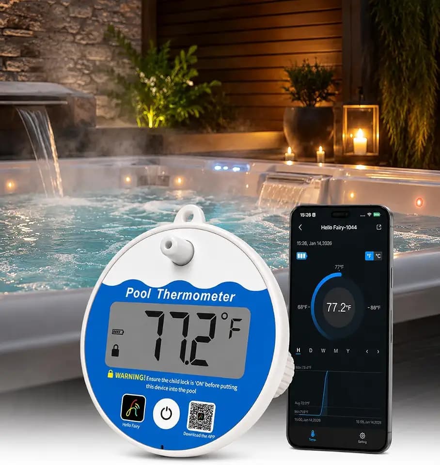 Smart Pool Thermometer with App Control, Floating Water Temperature Monitor
