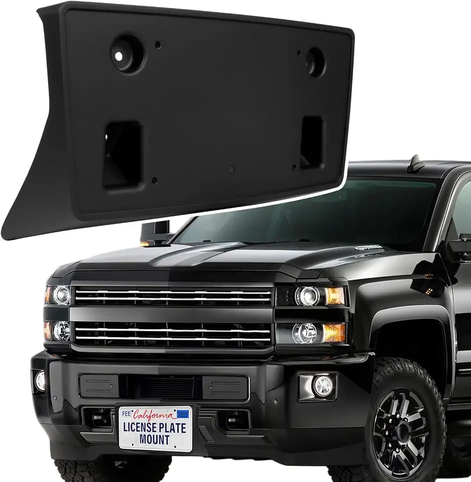 Front License Plate Holder Compatible with 2015-2019 Chevrolet Silverado 2500/3500 HD,Anti-Vibration License Plate Mounting Bracket,Replacement Frames,Replaces OEM# 22774440 & GM1068157 & 615343825960