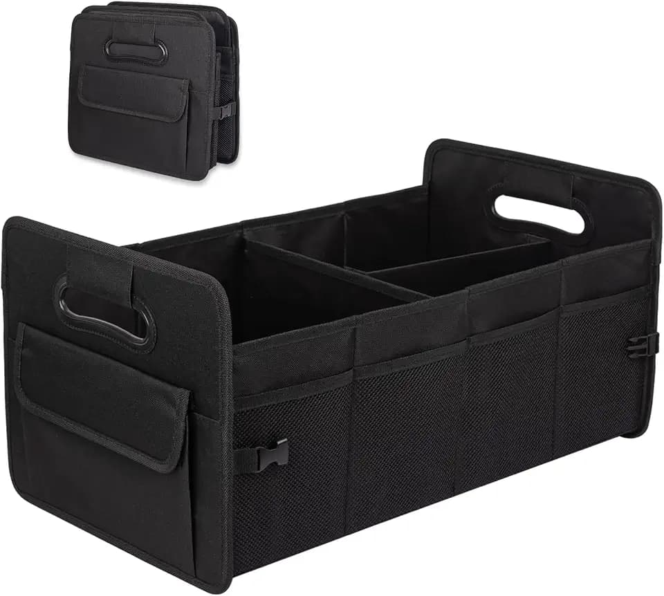 Car Trunk Organizer, Collapsible Car Organizers and Storage Large Black