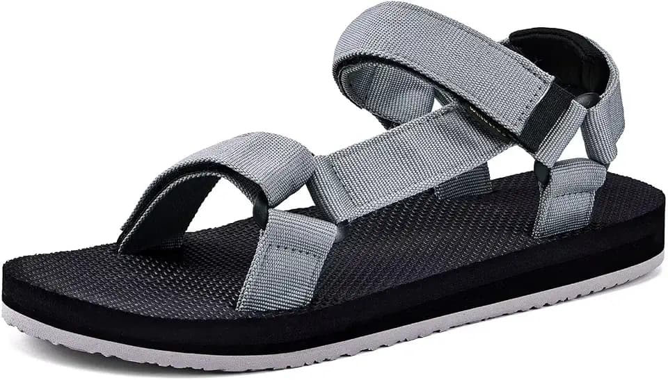 WateLves Men's Sandals Hiking-Sport-Sandals with Adjustable Webbing Lightweight Water-Athletic-Beach-Sandals for Walking-Fishing-Travel-Trekking-Camping