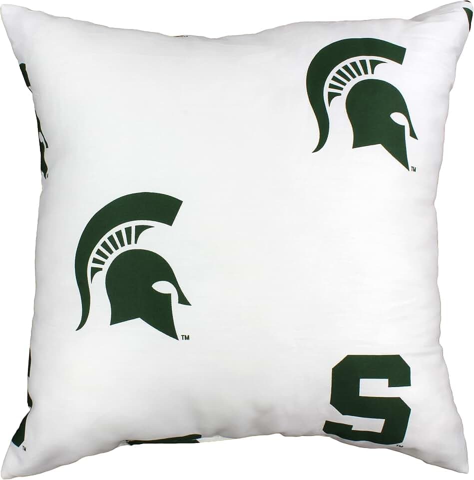 College Covers Everything Comfy Michigan State Spartans 16" Decorative Pillow - White