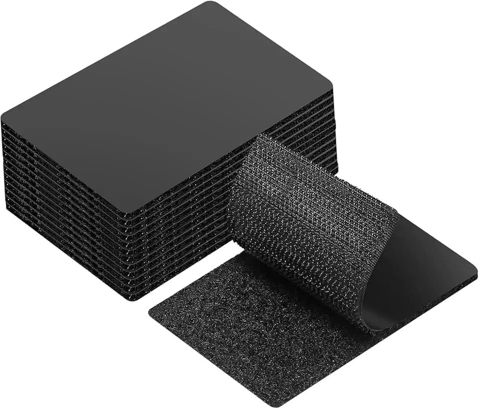 100mm x 150mm Klettband Selbstklebend Extra Stark, 10 Stück Doppelseitiges Klettverschluss Selbstklebend Breit Selbstklebendes Klebepad Flauschband und Hakenband Klett (Schwarz)