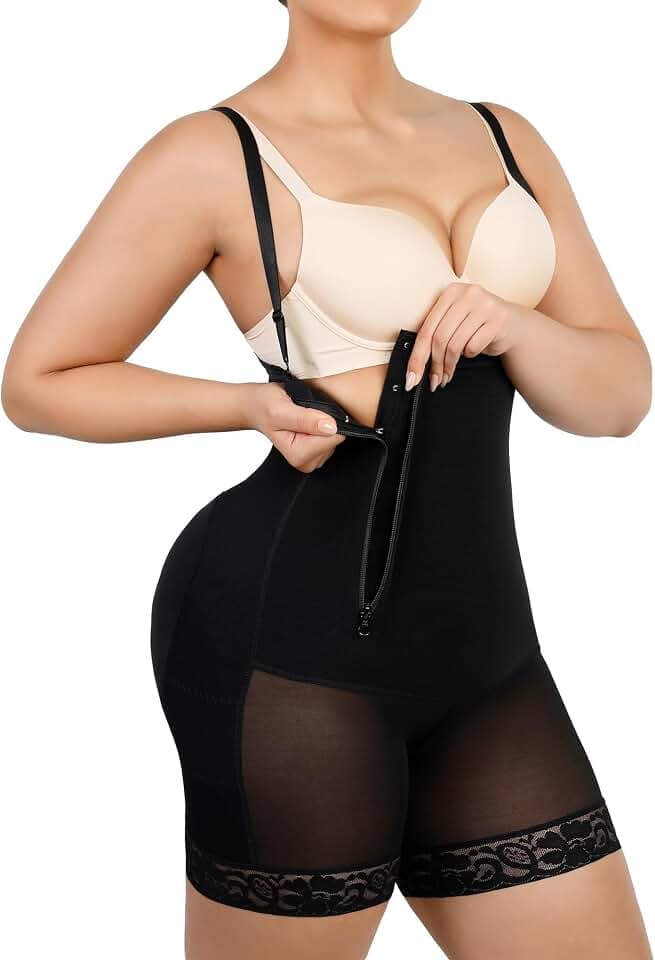 SHAPELLX, Bauchkontrolle, Shapewear, Faja, Colombianas, Seitlicher Reißverschluss, Body Shaper, Übergröße, Postpartum, Body mit Po-Lift