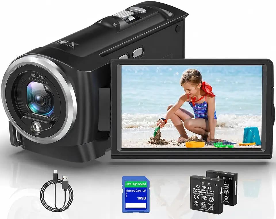 2.7K Video Camera Camcorder QHD 56MP YouTube Vlogging Camera