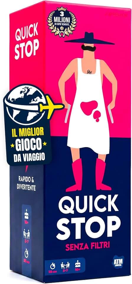 QUICKSTOP ohne Filter – Kartenspiel für Erwachsene – Brettspiel – lustig, frechtig und schnell – 2 bis 7 Spieler – Perfekt für Aperitifs, Partys und Abende – Italienisches Partyspiel