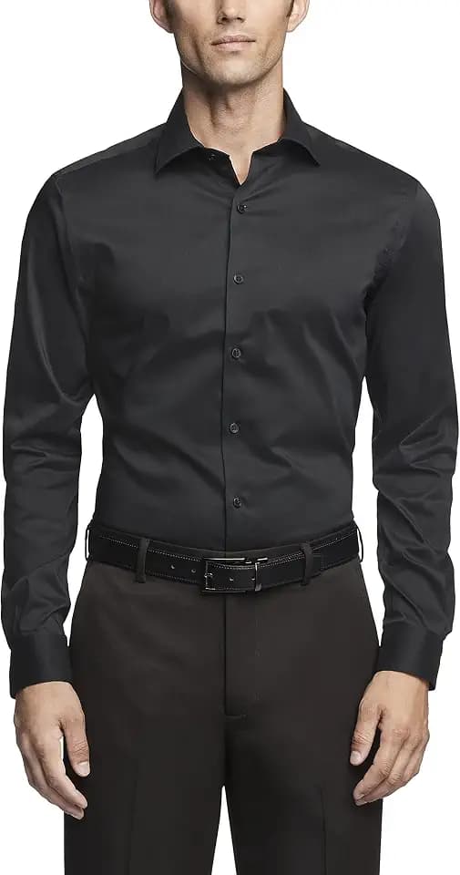 Van Heusen Men's Dress Shirt Slim Fit Ultra Wrinkle Free Flex Collar Stretch