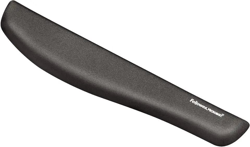 Fellowes PlushTouch Foam Keyboard Wrist Rest, MICROBAN Antimicrobial, Graphite (9252301), Classic