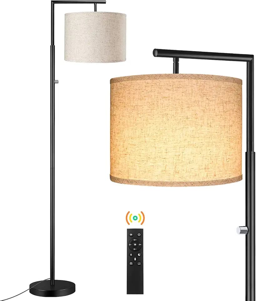 ROTTOGOON Stehlampe Dimmbar mit Fernbedienung Moderne Stehleuchte 4 Farbtemperaturen 3000K-6000K Drehbare Stehlampe für Wohnzimmer Schlafzimmer Büro