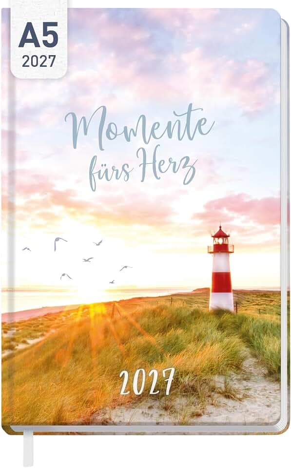 Häfft® Großdruck-Kalender 2027 A5 - extra große Schrift "Leuchtturm"