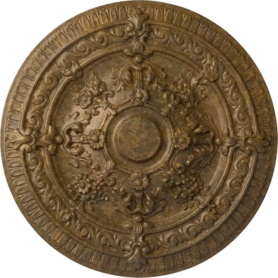 Ekena Millwork CM26VIRZS - 26"OD x 3"P Vincent Ceiling Medallion (Fits Canopies up to 6") - Ceiling Medallion, Rubbed Bronze