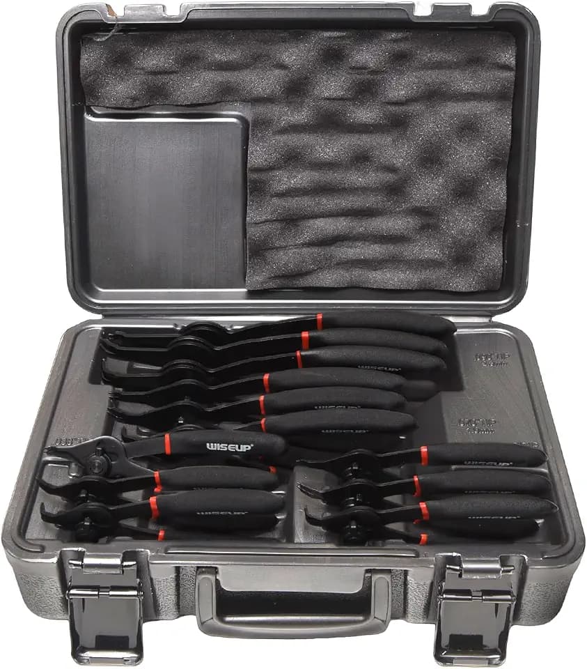 WISEUP 12 Pcs Snap Ring Pliers Set, Heavy Duty Circlip Pliers Kit tool