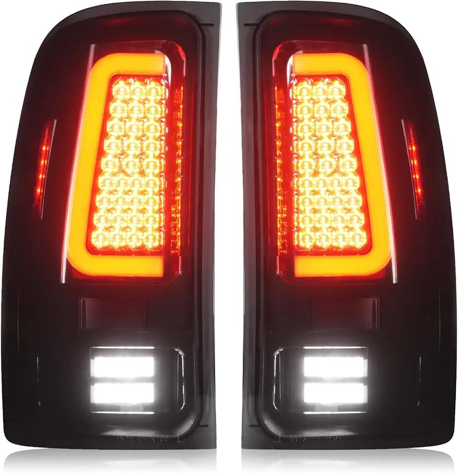 Tresound Rear LED Tail Lights for GMC Sierra 1500 2007-2013 (SLT, WT, SL, SLE), 2500 3500 HD 2007-2014 (Only fit 3500HD with Single Rear Wheel Model) GM2801208, Chrome Housing Smoke Lens