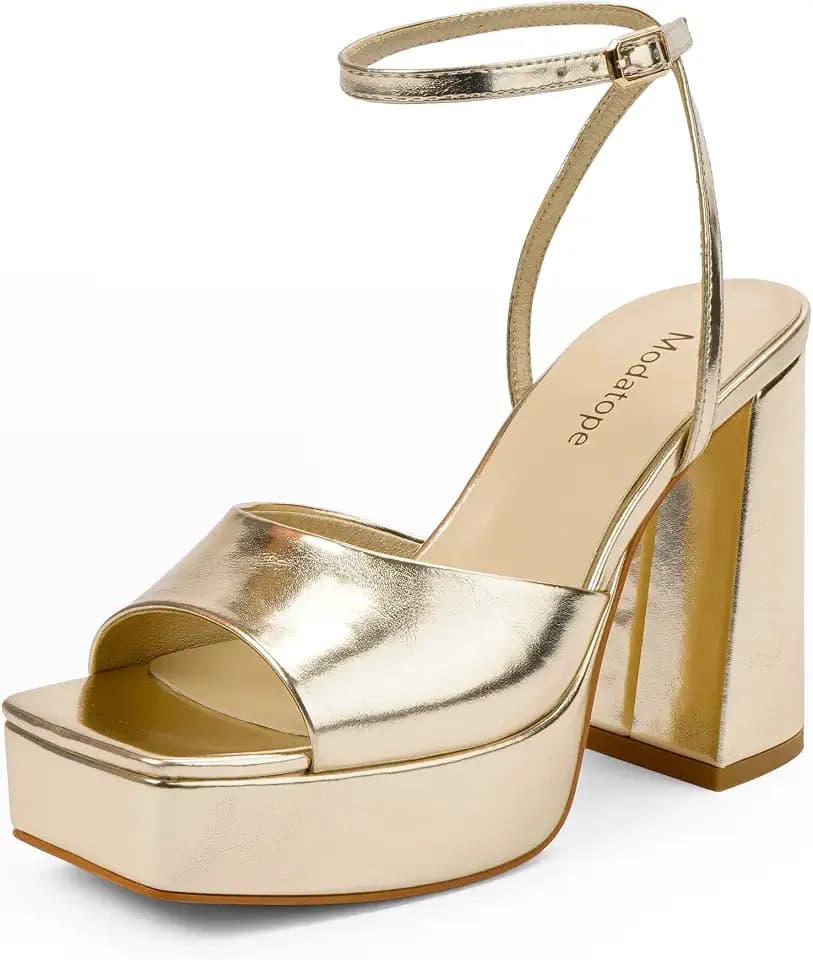 Modatope Platform Heels for Women Chunky Heel Open Toe Ankle Strap Sandals