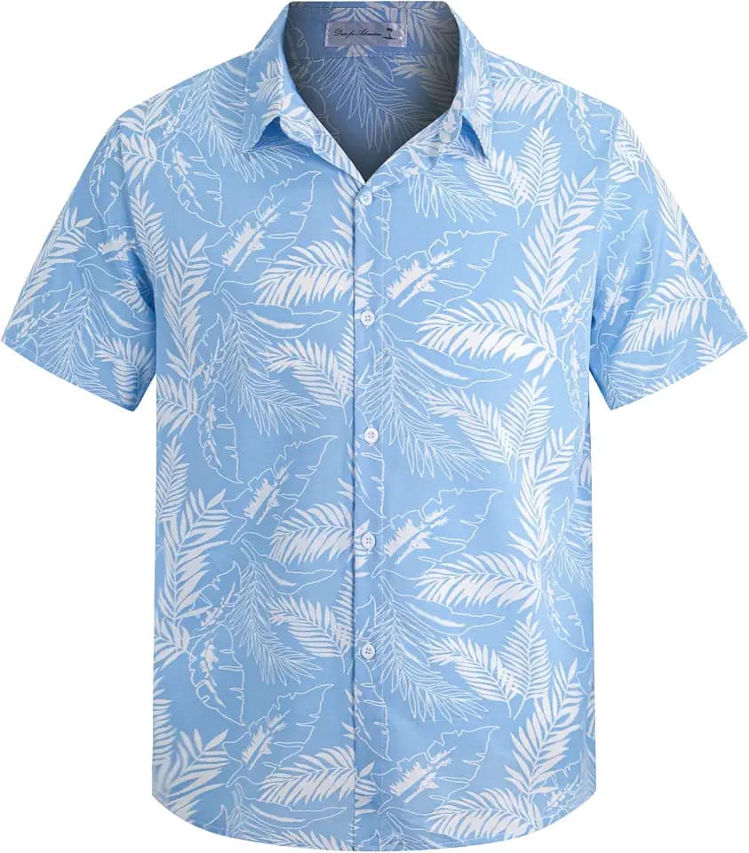 Weecreeture Boy's Button Down Hawaiian Shirt Short Sleeve, Kids Summer Beach Hawaiian Shirts for Boys for 4-14 Years