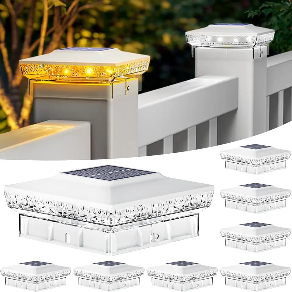 btfarm Solar Post Cap Lights, 2 Colors Modes, Fit 4x4 3.5x3.5 Wooden/Vinyl