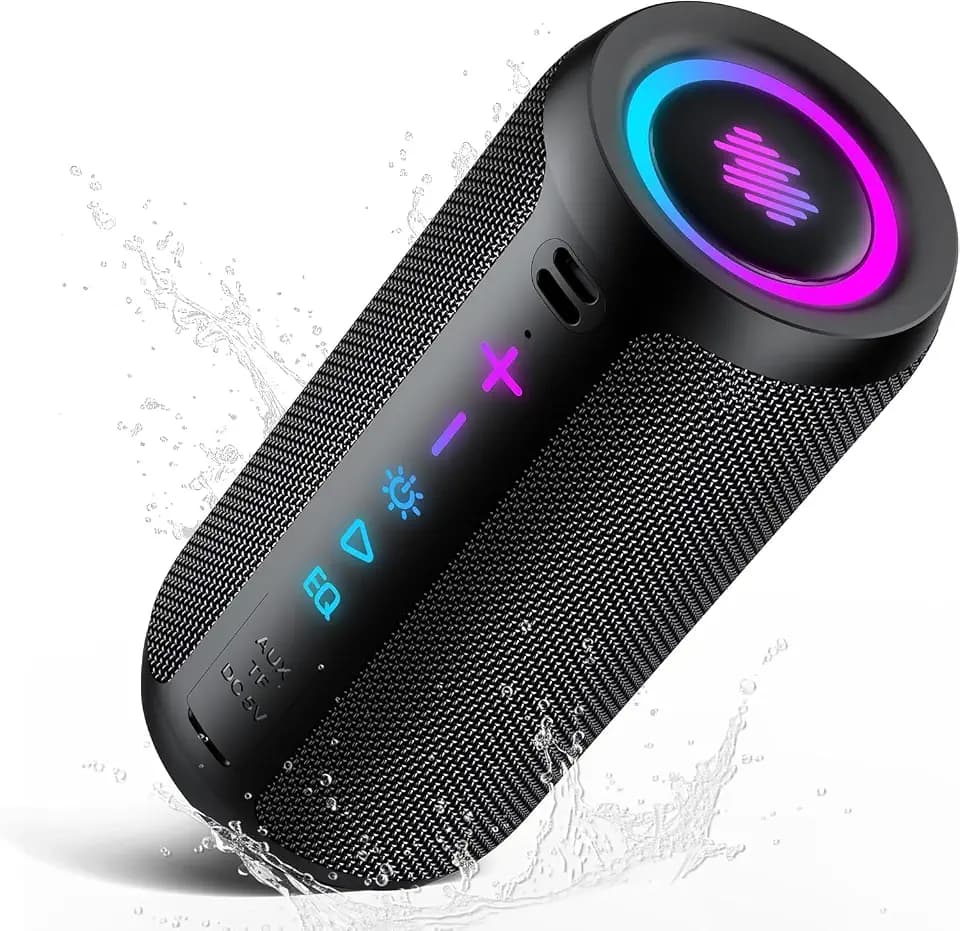 TIMU Bluetooth Lautsprecher mit Licht, Bluetooth 5.4 Musikbox