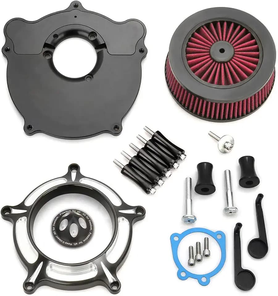 For harley air cleaner filter Sportster Softail Touring street road king glide Dyna for harley davidson air intake filters (Contrast Cut - Red Filter, B-For Softail/Dyna 93-15 ，Touring 01-07)
