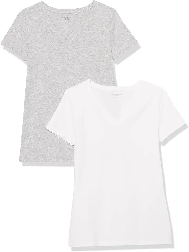 Amazon Essentials Women's Regular-Fit Short-Sleeve V-Neck T-Shirt