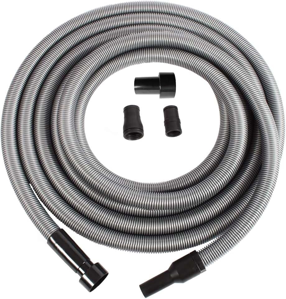 Cen-Tec Systems 94159 Premium 30 Ft. Shop Vacuum Hose with Power Tool Adapter Set Silver