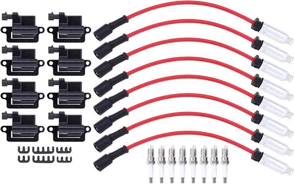 Square Ignition Coil and Spark Plug Wires for GMC Yukon Savana Sierra