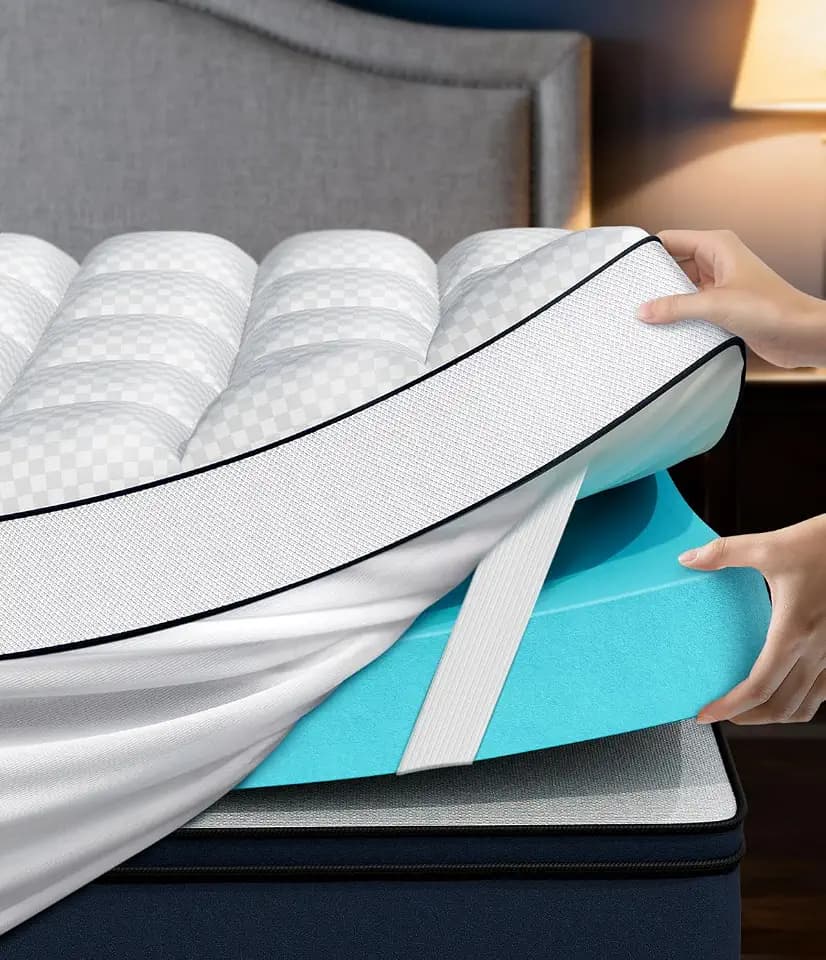 4 Inch Dual Layer Memory Foam Mattress Topper, Soft