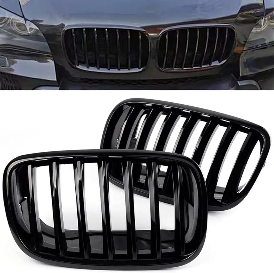 E70 E71 Grille, Front Kidney Grille ABS Single Slats Gloss Black
