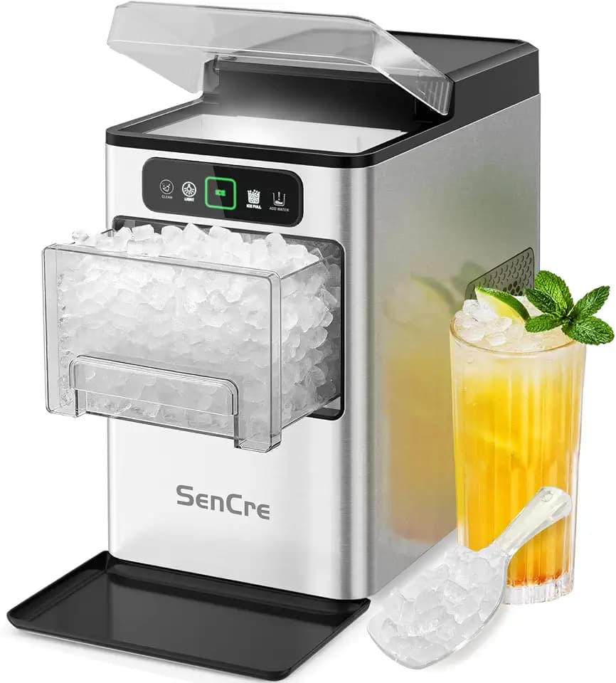 Nugget Ice Maker 40lbs/Day Countertop Ice Makers Chewable Pellet Ice