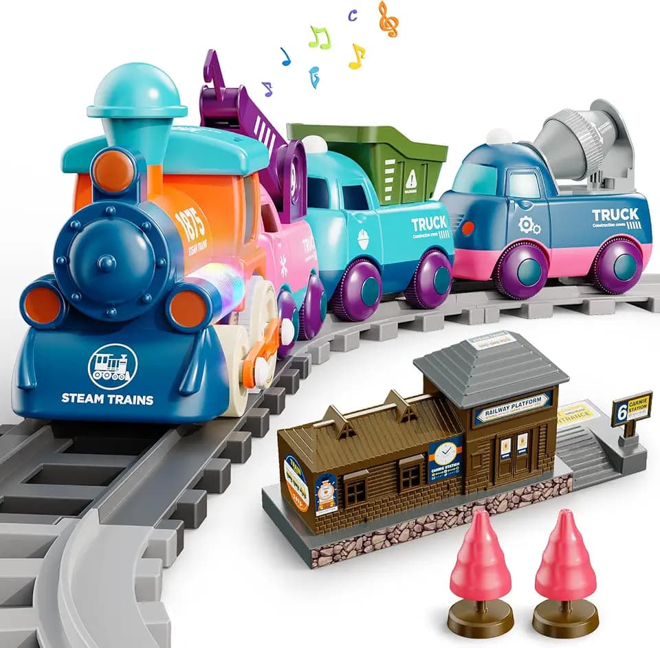 Lipneaed Electric Train Set for Toddler 3 4 5 6, Train Toy for Boys Girls