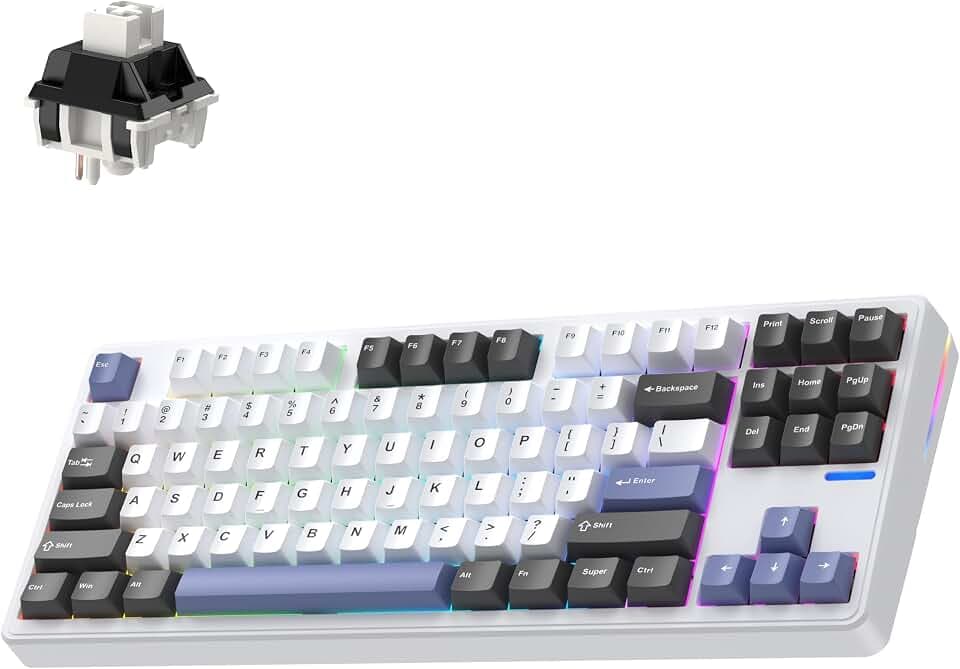 Linky 87 Hot Swappable Custom Linear Switches Wireless Mechanical Keyboard