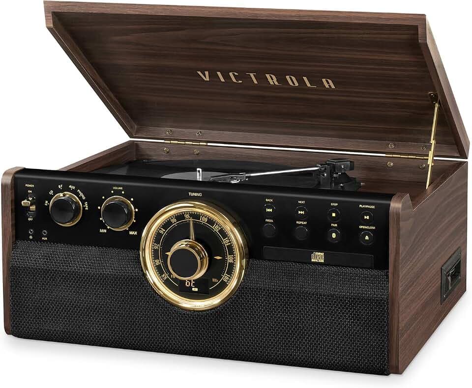 Victrola Empire - Wood 6-in-1 Bluetooth Record Player - Espresso