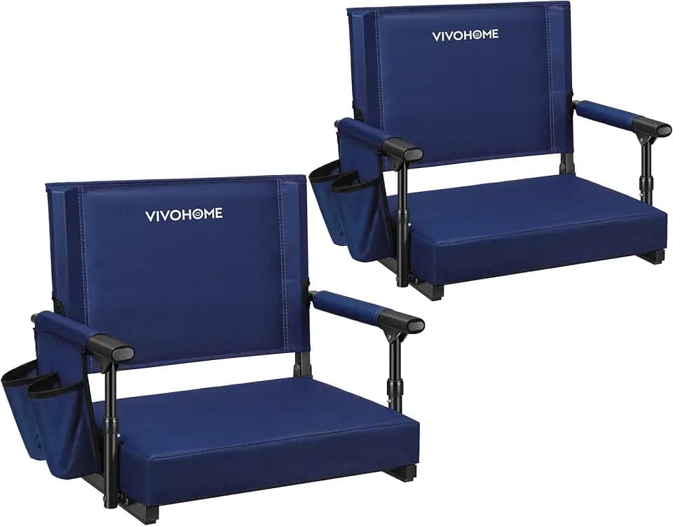 VIVOHOME Stadium Seats with Back Support, Bleacher Chair for Sports Events