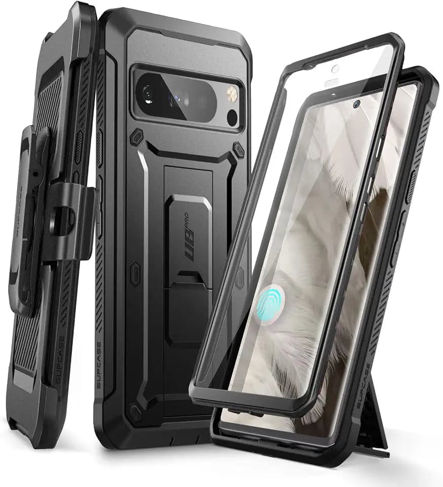 SUPCASE for Google Pixel 8 Pro Case 2023 with Screen Protector &Stand,Black