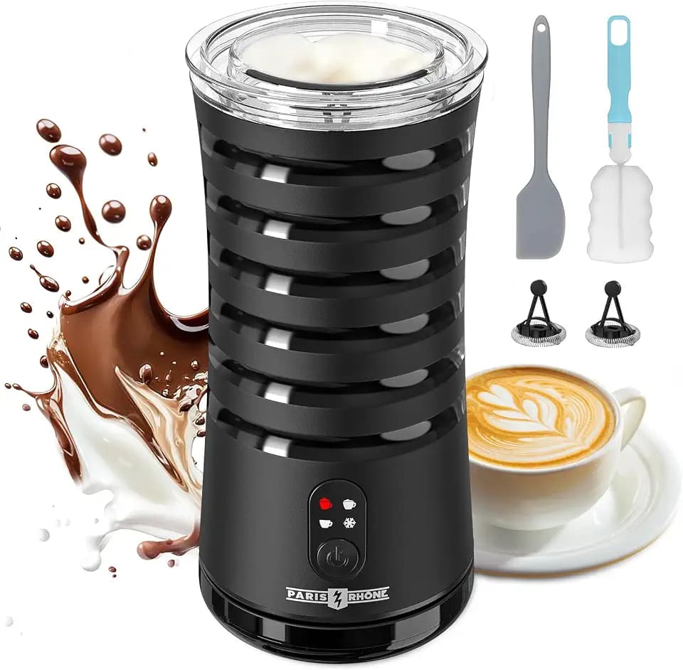 PARIS RHÔNE Milk Frother, 4-in-1 Electric Automatic Milk Steamer