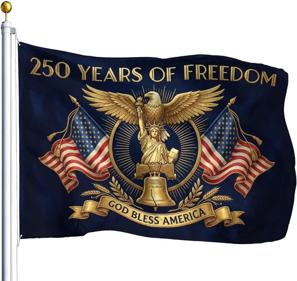 250th Anniversary Flag 3x5ft, 250 Years of Freedom Outdoor Banner, Heavy Duty Polyester with Metal Grommet (250th Anniversary flag, 250 Years of Freedomwhite1)