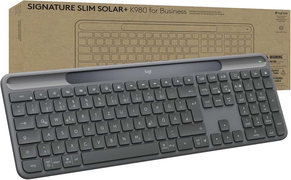 Logitech Signature Slim Solar+ K980 for Business kabellose Tastatur