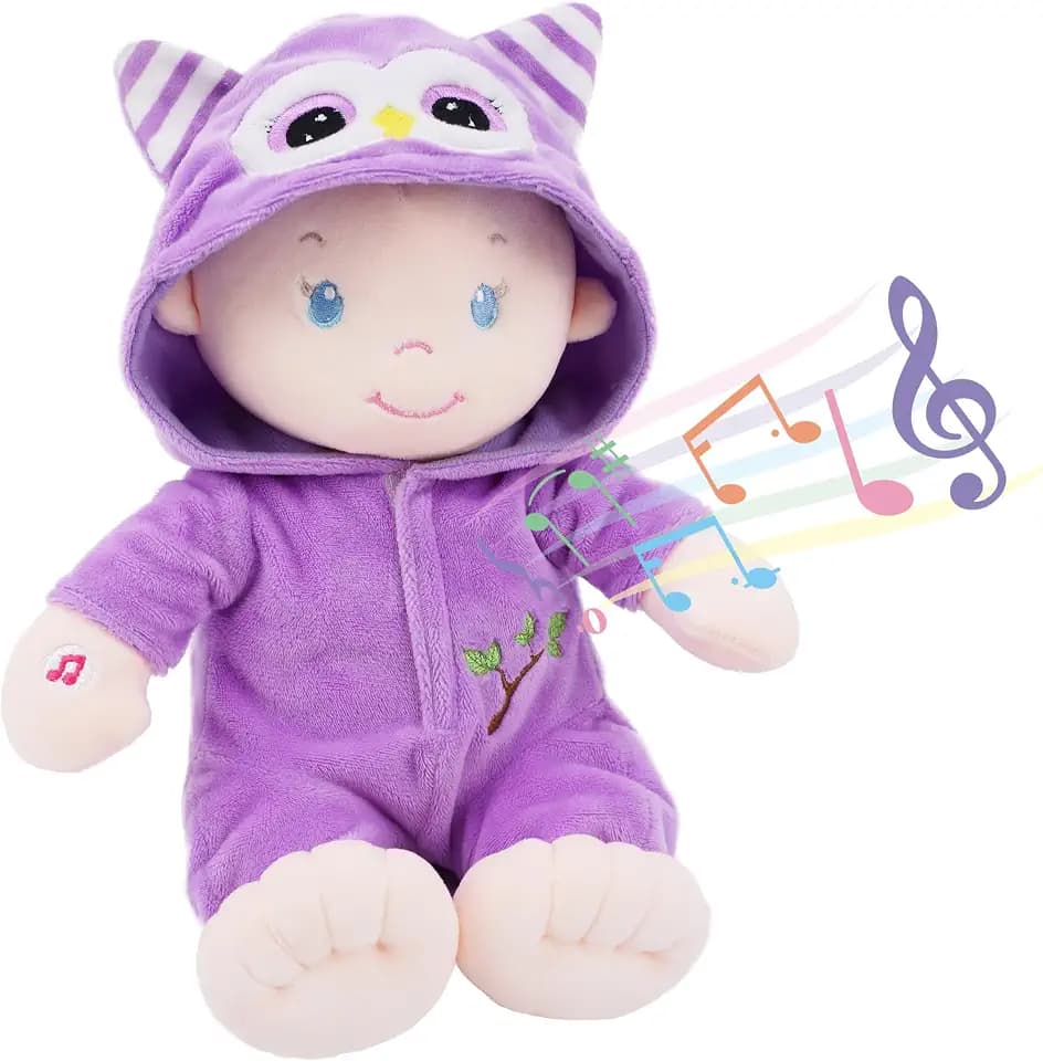 June Garden 12" Bedtime Owl Musical Talking Plush Baby Doll