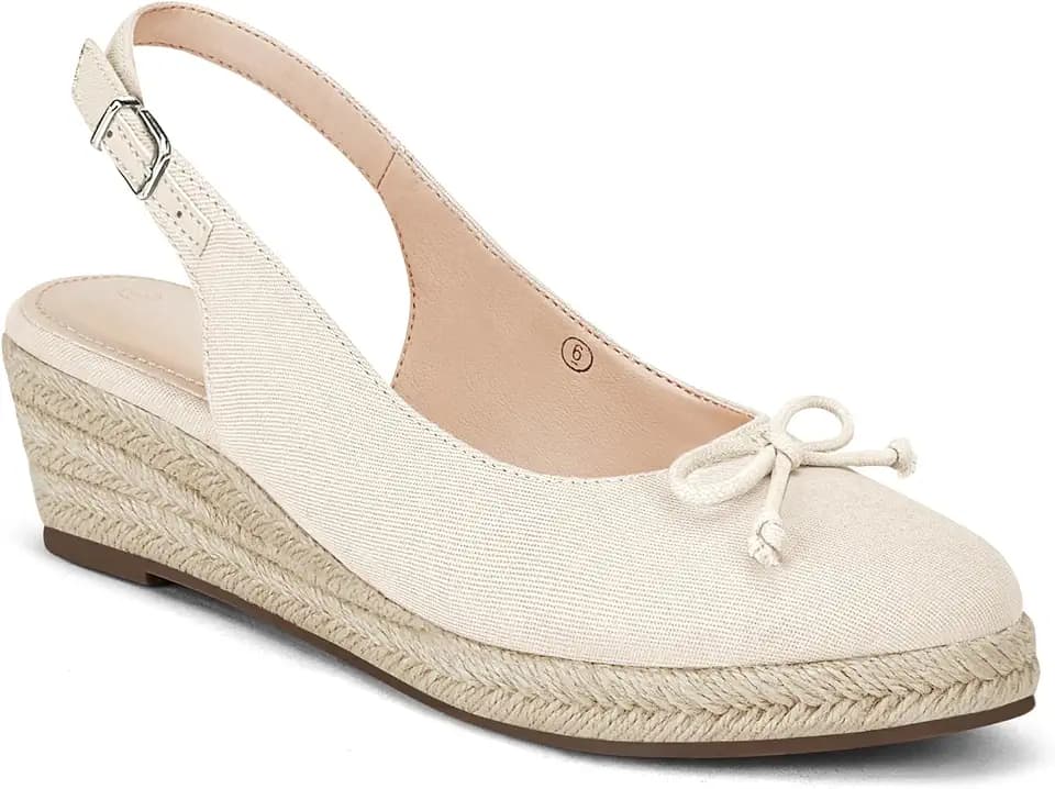 Womens Closed Toe Espadrilles Wedges Shoes Platform Slingback Mid Low Heel Canvas Bow Dress Sandals