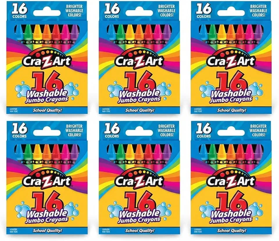 Cra-Z-Art Bulk Crayons, 6 Packs of 16 Count Washable Jumbo Crayons, School Supplies, Classroom Supplies, Teacher Bulk Pack