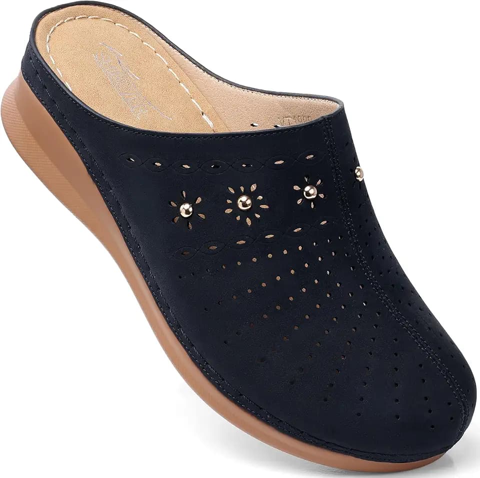 SHIBEVER Clogs for Women Mules Comfortable: Slip On Closed Toe Casual Shoes