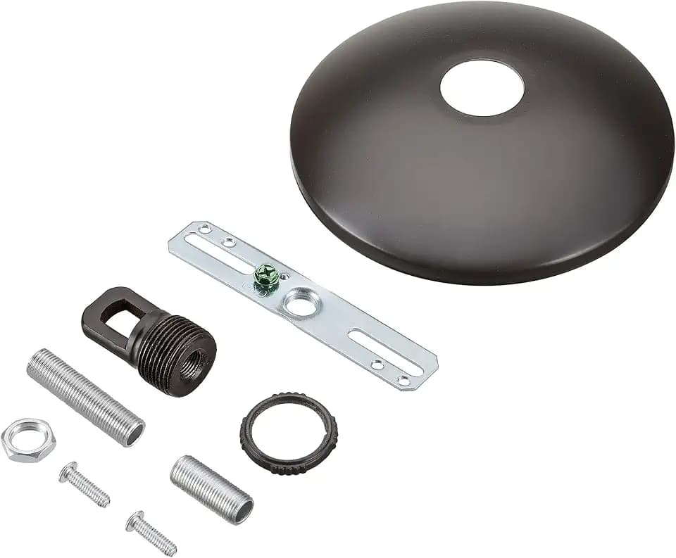 Aspen Creative 21511-11, Contemporary Chandelier & Light Fixture Canopy Kit w/Collar Loop, Oil Rubbed Bronze, 5" Diameter, 1" Center Hole